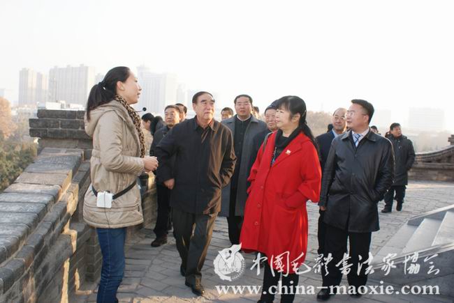 中国毛体书法家协会丛台之上观看邯郸市貌